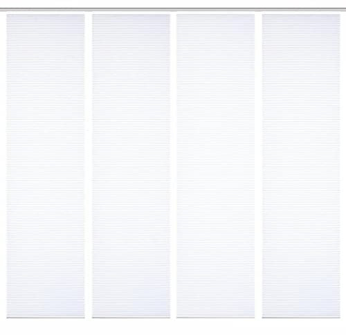 HOME in green 84030 ROMOLUS Schiebegardine aus recyceltem Polyester, Farbe:weiß, Größe:245 x 60 cm, Anzahl:4er-Set (4X Uni)