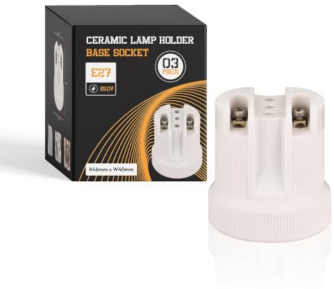 LEDSone Keramik-Porzellan ES27 E27 Edison-Schraube Wärme Vintage Lampe Halter mit Halterung (3 Stück, Form 3) (Stil 1, 3er-Pack)