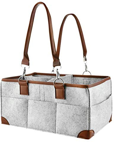 CAZARU Babywindel-Caddy-Organizer, tragbarer Aufbewahrungskorb, unverzichtbare Tasche für Wickeltisch und Auto, gut zum Aufbewahren