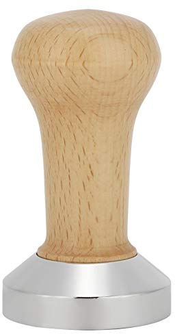 Stainless Steel Flat Base Wooden Handle Coffee Tamper, 51mm Coffee Powder Press Tamper, Coffee Grounds Barista Cafe Machines Accessory for Home Office(Wood Color1)