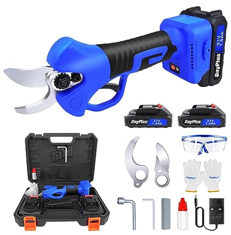 21V Electric Secateurs Cordless Pruning Shears Battery Powered with 2Pack 1.5AH Lithium Battery, Cordless Tree Branch Cutter, Max 28mm Cutting Diameter, for Pruning Trees and Shrubs and Fruit Trees
