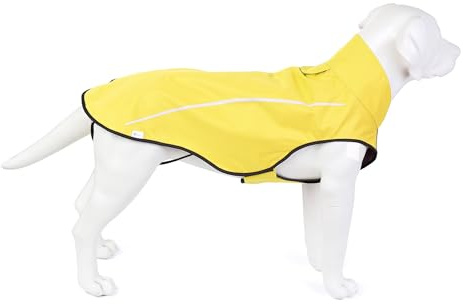 Mile High Life | Imperméable pour Chien | Vêtements Ajustables imperméables pour Animaux de Compagnie | Veste de Pluie légère avec Bande réfléchissante (Jaune, M)