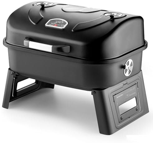 GURUSS Holzkohlegrill xxl mit Deckel Edelstahl Bbq Smoker Kohle Grill Set mit Schürze