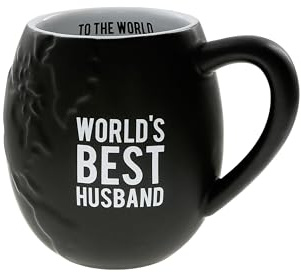 Pavilion - World's Best Husband - 20 oz 591 mL Large Capacity Coffee Cup Mug World Globe Earth-Shaped Novelty Father's Day Annivesary Spouse From Wife Gift Present