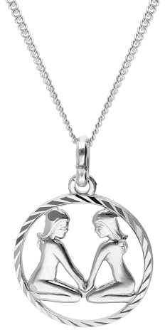 trendor Zwilling Sternzeichen Halskette Silber 925 68260-06 | zeitloser Halsschmuck für Damen und Herren, elegantes Accessoire