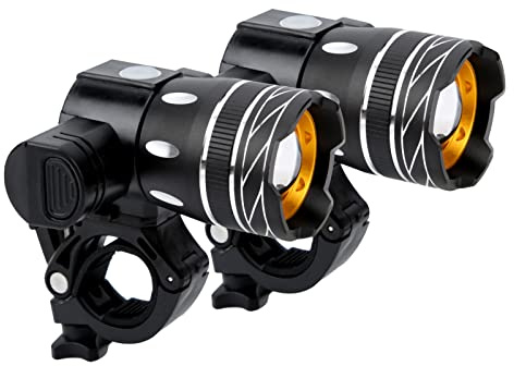 Drfeify E-Scooter Frontlicht, Einstellbarer Fokus mit USB-Aufladung, Scheinwerfer für Elektroroller 35-48 mm für Stadtfahrer, Pendler, Nachtfahrer, Regenbedingungen