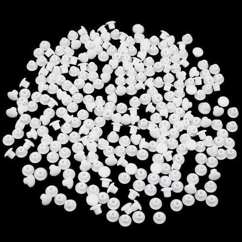 SHSHbuy 5mm Bohrloch Abdeckkappen,300 Stück Möbel Lochabdeckung,Schrank Abdeckstopfen,Kunststoff Lochstopfen,Schraubenabdeckung Weiss für Schrauben,Bohrungen