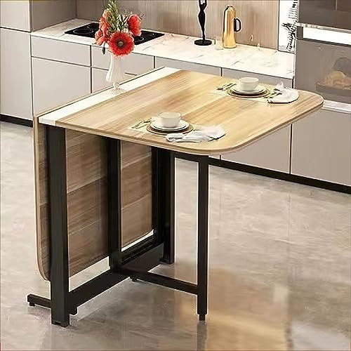 Moderner Drop Leaf Esstisch mit klappbarem Design Holz Faltbarer Küchentisch für kleine Räume Erweiterbar und Multifunktionstisch für Küche und Wohnzimmer Platzsparende Möbel inkl