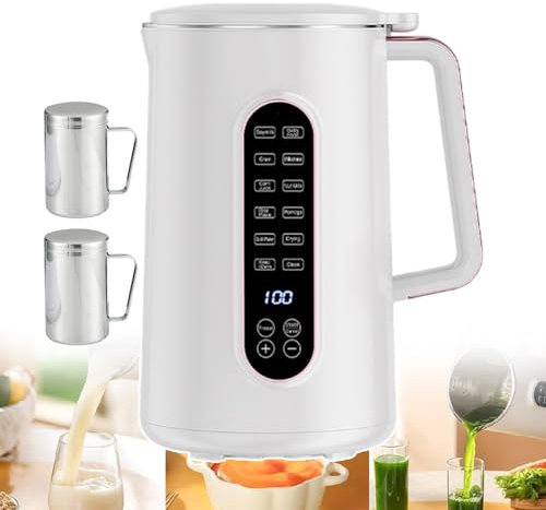 forplubossmmp Automatic Nut Milk Maker 32000 RPM Almond Milk Machine, Low-Noise Wall Breaking Machine Stainless Steel Soymilk Maker for Home Use, Afternoon Tea, Rice Paste, Porridge (w/2 Cup)
