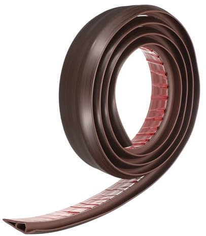 sourcing map Floor Transition Strip 2.8 10ft Self Adhesive PVC Carpet to Tile Transition Edging Trim Peel and Stick Cover Strip for Uneven Floors Height 15mm, Black Red