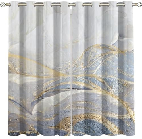 Kinder Gardinen Kinderzimmer Junge Mädchen Blickdicht Weiß Grau Kunst Luxus Linien 140X160Cm 2Er Set Verdunkelungsvorhang Thermovorhang Hitzeschutz Vorhänge Wohnzimmer Schlafzimmer Vorhänge Mit Öse