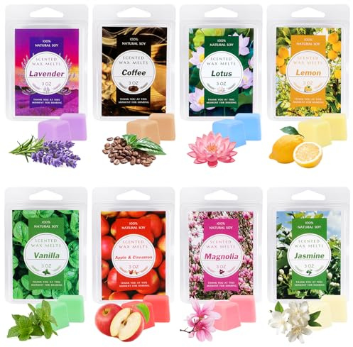 Scentsy - Duftwachs für Duftlampen, 8 Stück Verschiedener Düfte, für Weihnachten, Hochzeiten, Geburtstage, Valentinstag