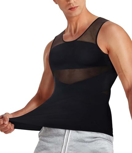 Nebility Compressione Uomo Shapewear Canotta Contenitiva Snellente Maglietta Dimagrante Fascia Pancia Sportivo Fitness Canottiera Addominale Maglia