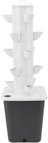 Asixxsix Tour Hydroponique, 15 Trous Kit de Système de Culture Hydroponique Kit de Culture Hydroponique Verticale avec Réservoir D'eau de 10L, Système de Jardinage Vertical à économie (Prise UE)
