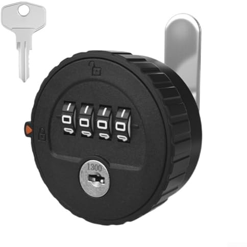 Lucchetto a camma a combinazione, a 4 cifre, antiruggine, codificato con password, serratura di sicurezza senza chiave, per armadi, cassette postali, cassetti, armadi (30 mm, nero)