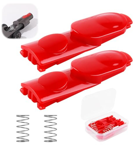 2Pack Replacement for Dyson V15 V11 V10 V8 V7 Red Clip Vacuum Cleaner Clips | Quick Release Latch Tab Button with Spring Extension Wand Head Clip Button Spare Parts Vacuum Cleaner Accessories, Red