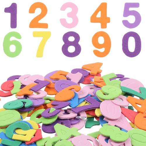 260 Stück Zahlen Aufkleber Moosgummi, Bunte Moosgummi Zahlen Selbstklebend, 0–9 Klebezahlen für Kinder Bastelarbeiten Scrapbooking Schulprojekte