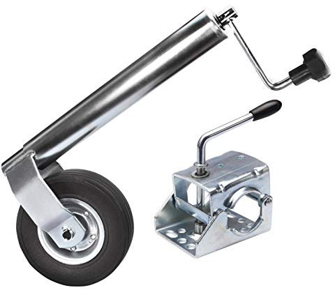 Schwerlast Stützrad stabile Ausführung Bugrad Ø 60 mm Stützlast 300 kg + Klemmeschelle