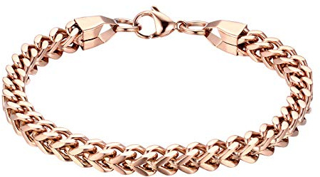 JewelryWe Schmuck Herren Biker Armband Edelstahl Panzerkette Königskette Weizen Kette Poliert Glieder Link Kettenarmband 22CM Armkette Armreif