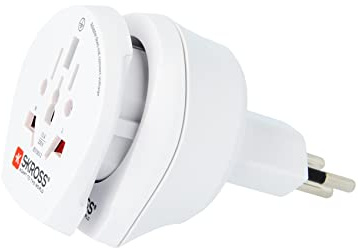 SKROSS | 1.500206-E | Combo World to Switzerland | Adattatore da Viaggio per Presa Tipo J (CH) Universale - Tensione e Potenza: 100V – 1000W / 250V – 2500W - Protezione Anti Scossa