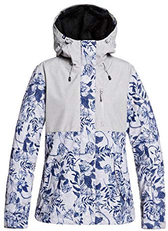 Roxy Jetty 3 en 1-Veste de Ski/Snowboard pour Femme Veste de Ski/Snowboard Femme Heather Grey Botanical Flowers FR : M (Taille Fabricant : M)