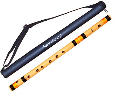 Foxit Flöten B Bambusflöte mit natürlicher Basis, Größe 50,8 cm, mit Tragetasche