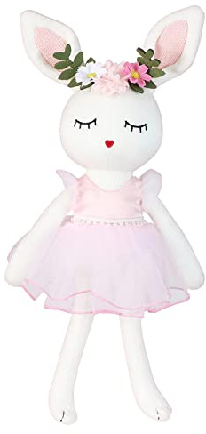 JUSTQUNSEEN Ballerina Doll Easter Stuffed Animal Bunny Plush Animal Doll, Plush Rabbit Toy Bunnys Stuffed Animals for Girls Easter Animals on Party Birthday Christmas