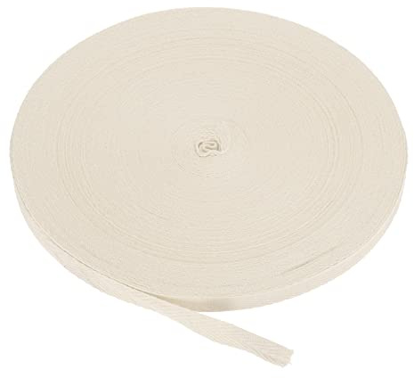 PATIKIL Cotton Twill Tape 3/8 Inch 50 Yards Cotton Ribbon Bias Binding Tape Herringbone Webbing Trim for Sewing Gift Wrapping Craft DIY Beige