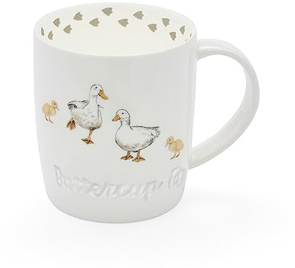 Cooksmart British Designed Barrel Coffee Mug | Ceramic Coffee Mugs for Home or Work | Large Mugs for Hot Drinks | Tea and Coffee Cups - Ducks
