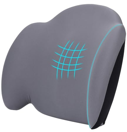 JSCARLIFE Cuscino di supporto lombare aggiornato, in memory foam ergonomico e migliora la postura mentre si è seduti, per supporto alla schiena e sollievo dal dolore, cuscino per sedia da ufficio,