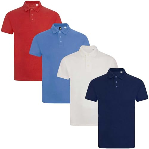 Mens Polo Shirts 4 Pack Short Sleeve Plain Pique Tipping T Shirt Multipack | Mens Polo Shirts 4 Pack Short Sleeve Pique Tipping T Shirt Multipack