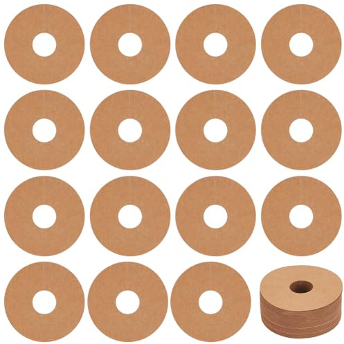 FINGERINSPIRE 150 Stück Getränke Namensschilder Für Weingläser Papier Weinglas Marker Leerer Weinglas Anhänger 70 mm Rund Peruanisch Bräunlich Cocktail Champagner Tag Identifikationsmarkierung