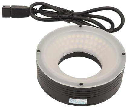 144 USB-LED-Ringlicht, 144 LED-Ringlichtbeleuchtung, für Industrie-Stereo-Monokular, Binokular, Trinokular, Stereo-Videoobjektiv, Mikroskop und Kamera, Kleine Drehmaschine