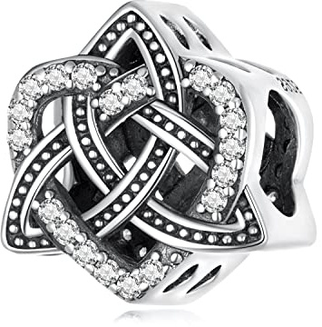 ShiYu 925 Sterling Silber Charm für Pandora Armbänder für Damen, Keltischer Knoten Herzanhänger Charms, Weihnachts Schmuck für Freundin Mutter