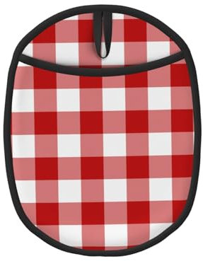 Plaid Rouge et Blanc, Maniques, maniques résistantes à la Chaleur, maniques de Cuisine en Silicone antidérapantes