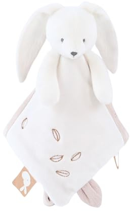 Noukie's Schmusetuch für Kinder, aus Veloudoux – Snow Le Hase – Multifunktional – Weiß – 1 Einheit