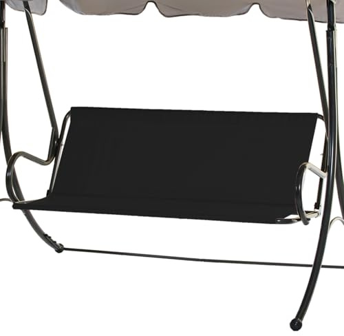 VWACBOAW Hollywoodschaukel Sitzbezug, Gartenschaukel Sitzbezug, wasserdichte 600D Oxford Gartenschaukel Sitzfläche Ersatz, für den Außenbereich 2- und 3-Sitzer. (158 * 54 * 54cm,Schwarz)