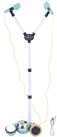 Robustes, Leichtes Karaoke-Singspielzeug mit Ständer, Blinkenden Lichtern, 2 Mikrofonen für, Ideal Als Weihnachts- und Neujahrsgeschenk, Geeignet für Partys und Tanzen