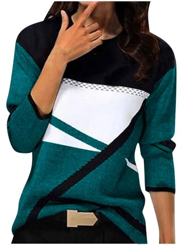 Maglietta Donna Manica Lunga Maglia Cotone Elegante Basic T-Shirt Leggero Top Elasticizzato Casual Tee Shirt Tinta Unita Magliette Blusa Moda Autunno e Inverno