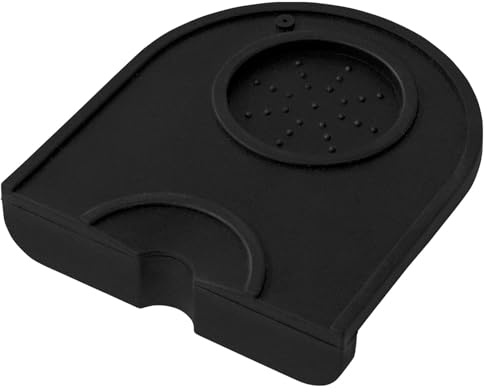 Tamping Mat Non Slip Countertop Coffee Tamper Mat with Portafilter Rest & Tamping Coffee Accessories Holder - Dishwasher Safe Silicone Kitchen Mat 14 x 12.5 cm for Home & Cafe Baristas