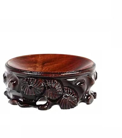 Base de bonsaï en Bois Massif, Vase, Base de Plante en Pot, Support de Statue de Bouddha Rond Simple, Base de théière, Table de Placement Antique (XXL)