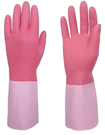GOOZHI Gants en Caoutchouc pour Le ménage, Travaux ménagers, Cuisine, Laver la Vaisselle et Le Linge, Épaississement, Non Pelucheux, Antigel, Propreté, Imperméable, Gants en Plastique durables