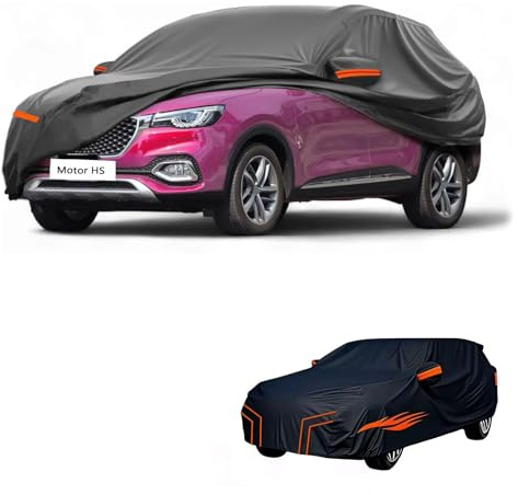 generico Telo copriauto esterni Compatibile con MG Motor HS 2018-2025,antivento,antipioggia,antineve,antisole impermeabile,protezione per tutte le stagioni (black orange)