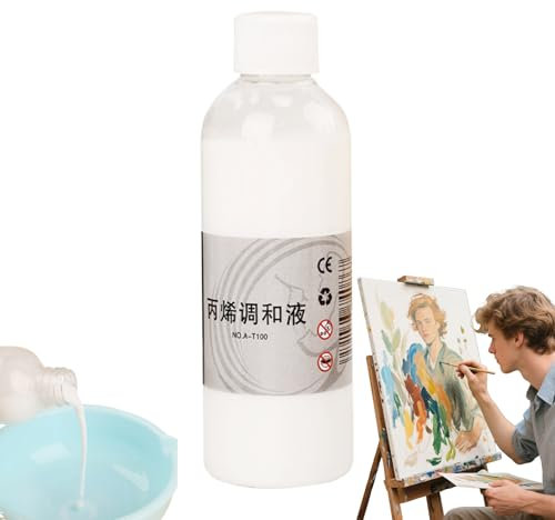 Diluyente de pintura acrílica, 100 ml, mejorador de fluidos para pintura, mejorador de fluidos, aditivo profesional para pincel suave y control de precisión, suministro de arte para modelos