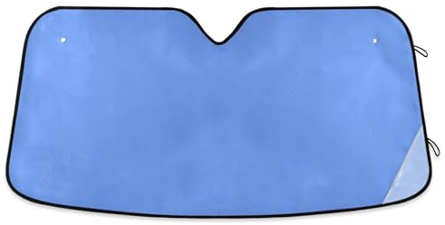 Parasol para parabrisas de automóvil, color azul aciano, divertido y plegable, protector solar retráctil M, 55 x 27.6 pulgadas