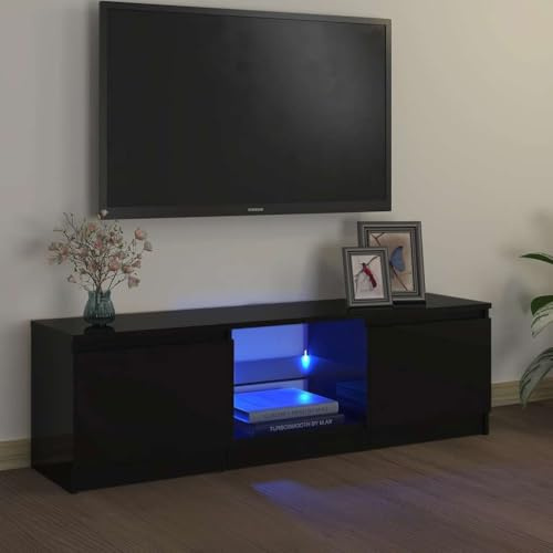 Emmtore Mueble para TV con Luces LED Negro 120x30x35,5 cm