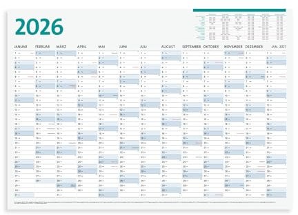 Wandkalender 2026 DIN A1 – Großer Jahreskalender mit Feiertagen, Schulferien & Monatsübersicht für Büro & Zuhause