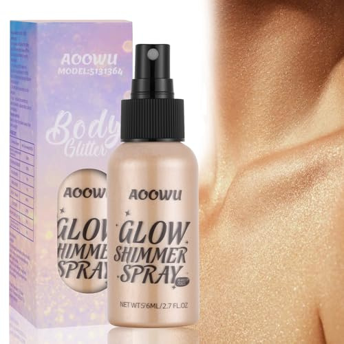 AOOWU Glitzerspray, Glitzer Spray Haare und Körper Schimmernder Glanz, Body Glitter Spray Festival Accessoires Halloween Schminke Karneval, 02
