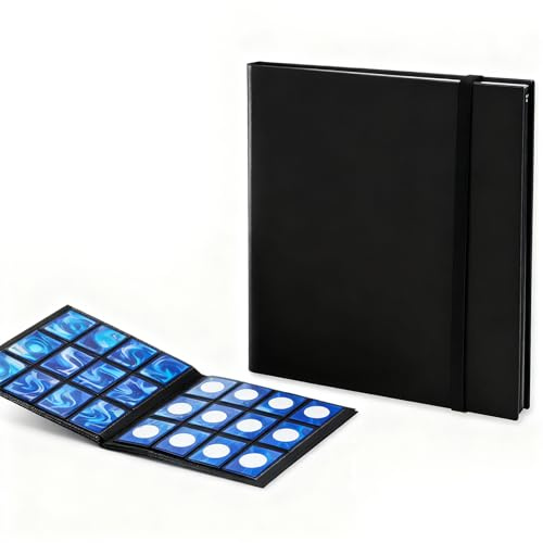 Album Cartas,Tangger Álbum de para Cartas Album Cartas,12 Bolsillos Capacidad para 480 Álbumes de Tarjetas 20 Paginas Transparente e Impermeable,para Tarjetas Coleccionables,Juego y Deportivas