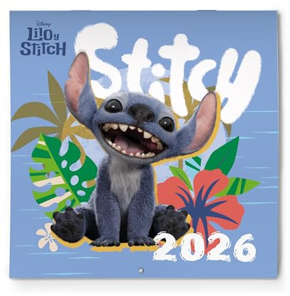 Disney Kalender 2026 - Stitch Kalender 2026 - Disney Familjekalender 2026 | Familjekalender 2026 Stitch med plats för anteckningar (30 x 30 cm) (12 månader)